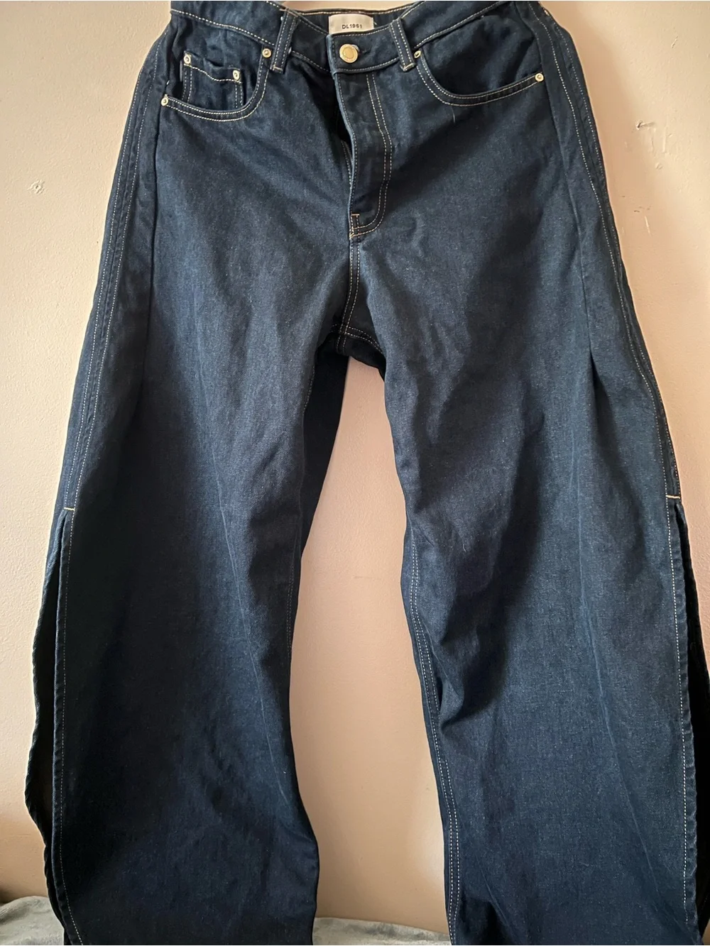 Dl1961 barrel Dark Indigo Wide-Leg Jeans citizens of humanity agolde mother ruti